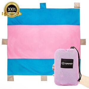Zomake | Sand-less Beach Picnic Travel Mat Blanket in Pink & Blue